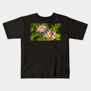 Pink Flowers in Field 2 Kids T-Shirt